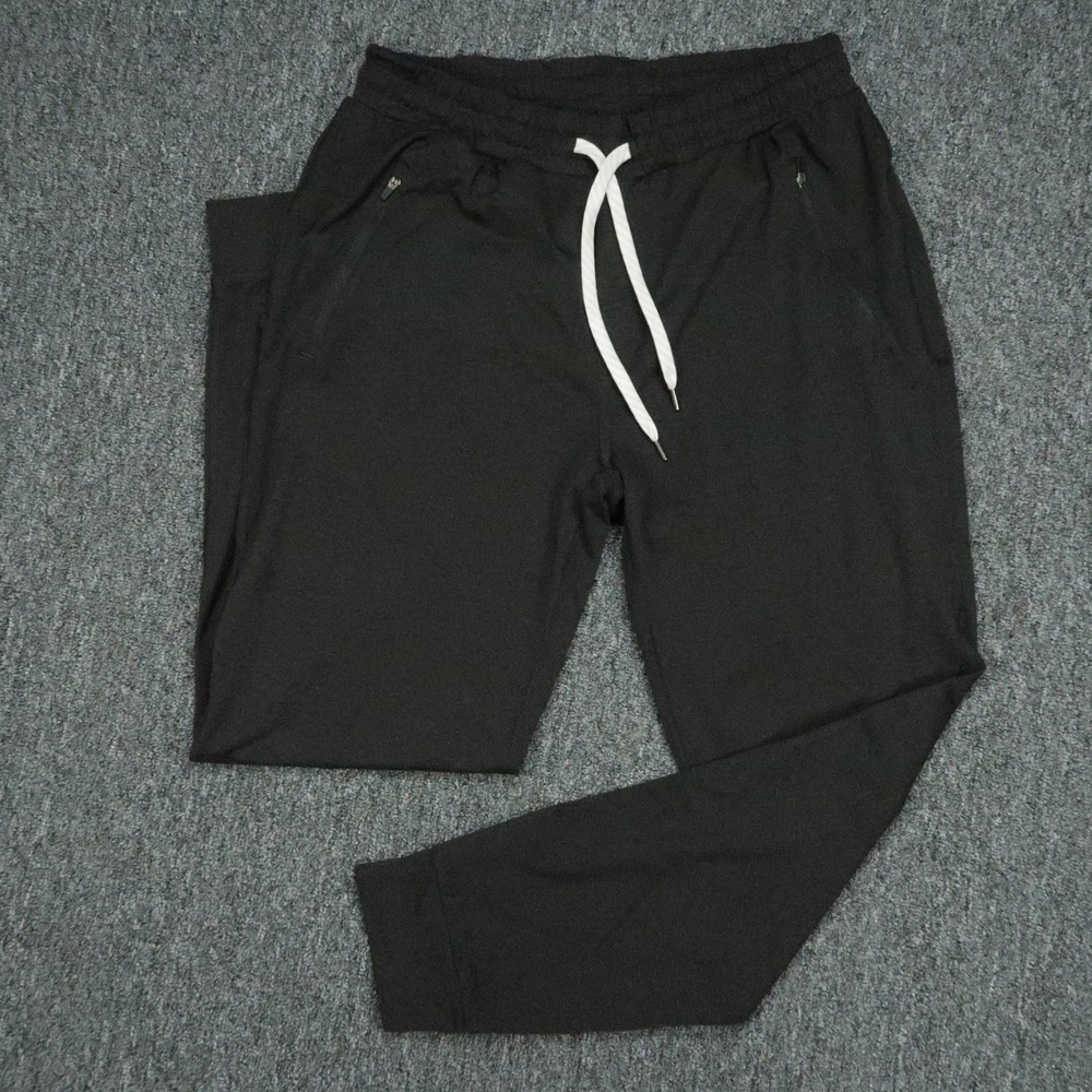 Vuori Pants Men Large Black Ponto Performance Jogger Athletic Zip Pocket Stretch